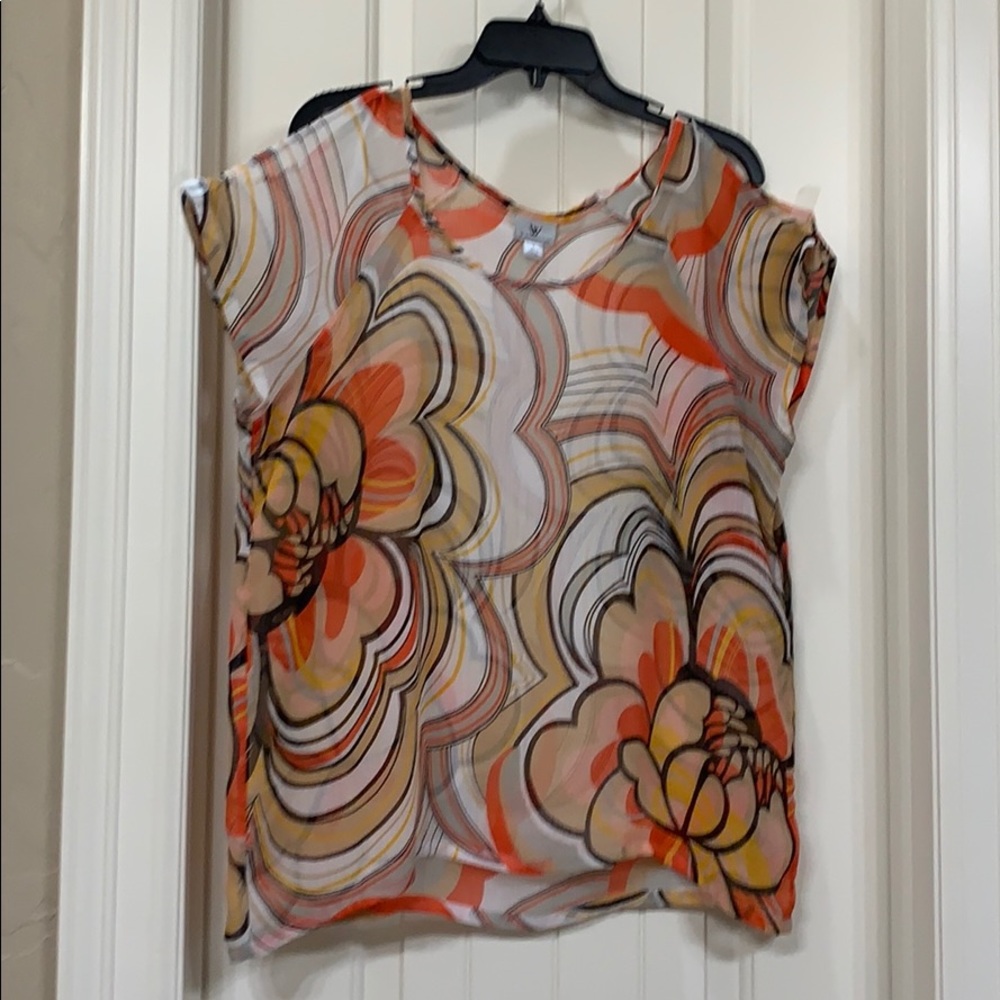 Colorful sheer top